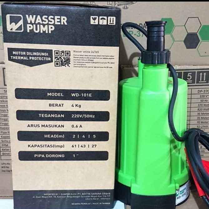 Mesin Pompa Air Wasser WD 101 E (Non Otomatis) / Mesin Celup Wasser WD 101 E