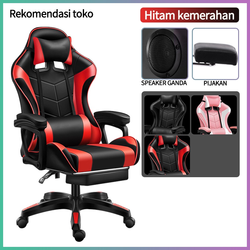 Kursi gaming audio bluetooth kursi kantor pijat pinggang yang nyaman tempat duduk spons