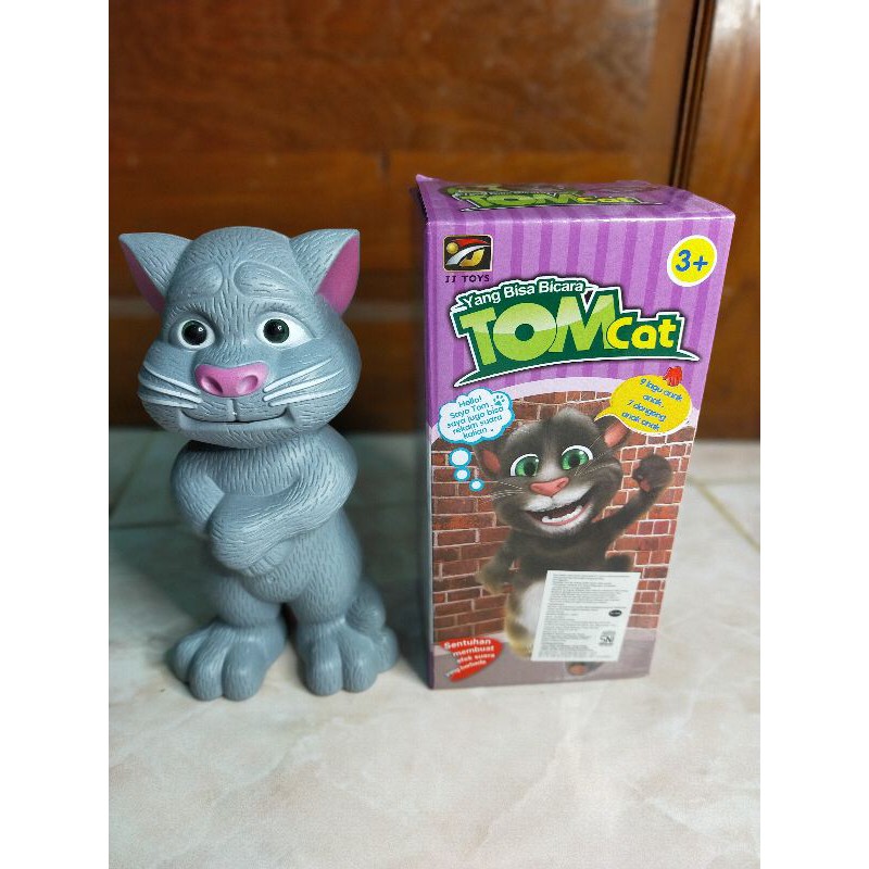 mainan boneka tom cat rekam suara ukuran kecil pandai bicara versi indonesia