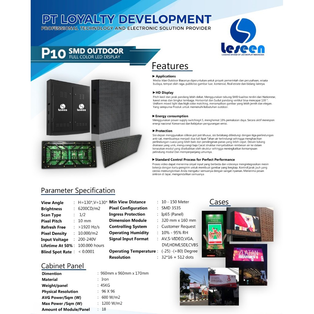 Panel P10 SMD Full Color Outdoor