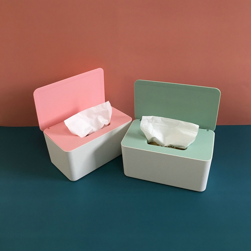 HOVELSHOP Kotak Masker Tempat Penyimpanan Serbaguna Tissue Box Organizer Plastik Tebal