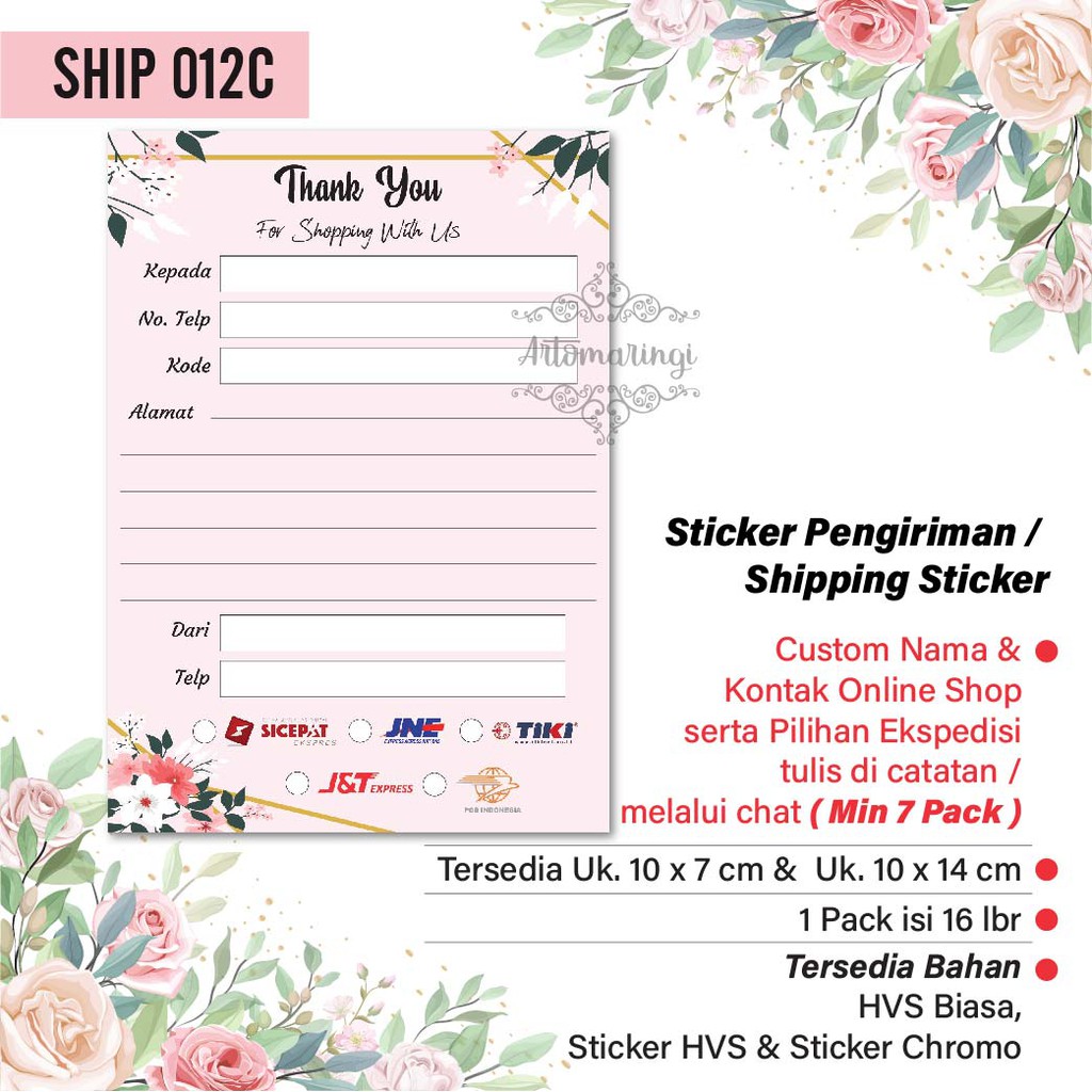 

Shipping Sticker 1 pack isi 16pcs Stiker Pengiriman Stiker Alamat