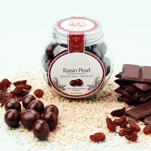 

504ekh D'Lanier Chocolate Raisin Pearl With Crunchy Milk Chocolate (100Gr) 6J