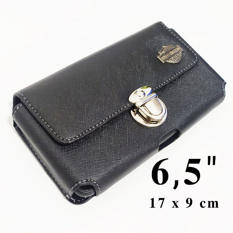 Dompet Hp 6,5 Pria Model Horizontal Tas Pinggang Black HD58