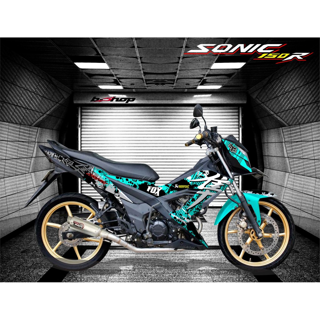 Decal sticker honda sonic fox biru tosca