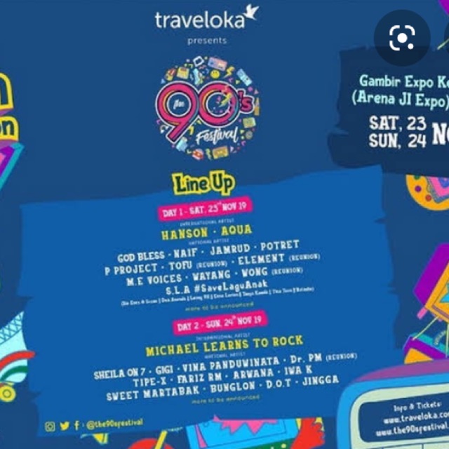 Tiket 90’s festival / tiket MLTR