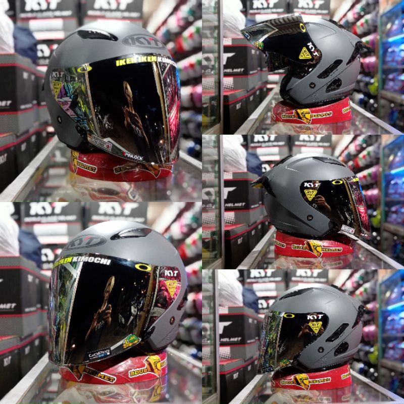 HELM KYT GALAXY  WHITE PAKET GANTENG KACA VENOM 100% ORIGINAL SNI~DOT-H-v-gold/silver+spo5
