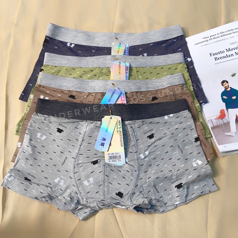 (3pcs) Celana dalam boxer katun motif/ CD remaja laki-laki katun/ CD pria boxer katun halus tebal / 