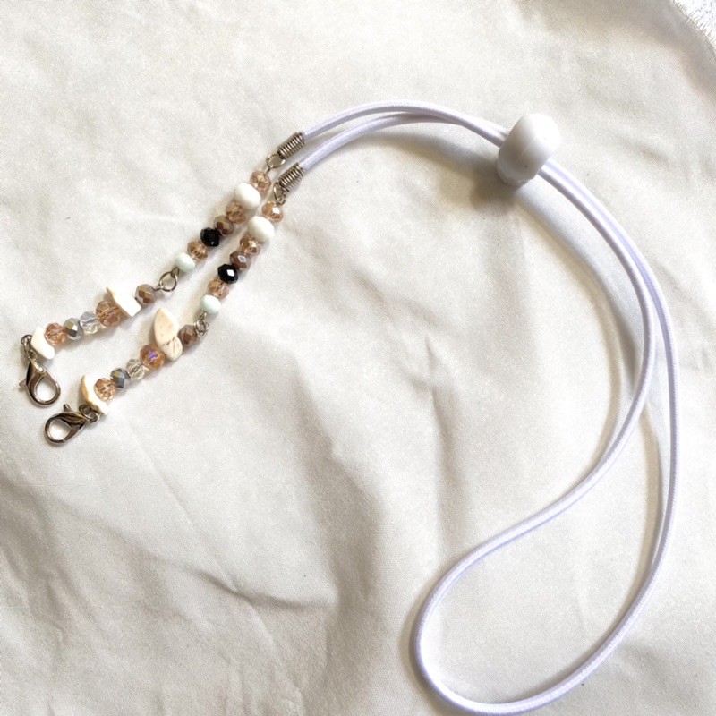 Strap masker COKLAT + stopper ( bisa jadi konektor juga ) lucu harga murah