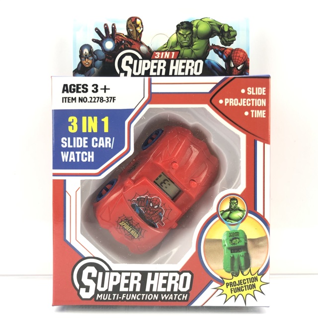 ［Ready Stock］Jam tangan anak laser LOL AVENGERS super hero jam mobil 3in1 2287