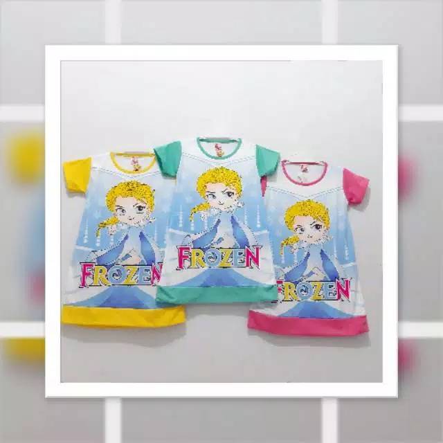 Daster dress baju anak frozen 4 - 7 tahun