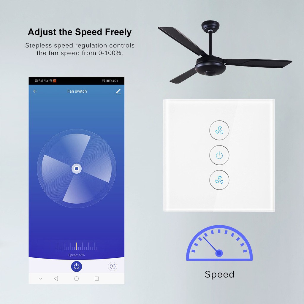 Wifi Smart Ceiling Fan Switch App Remote Timer And Speed Control Compatible With Alexa And Google Shopee Indonesia