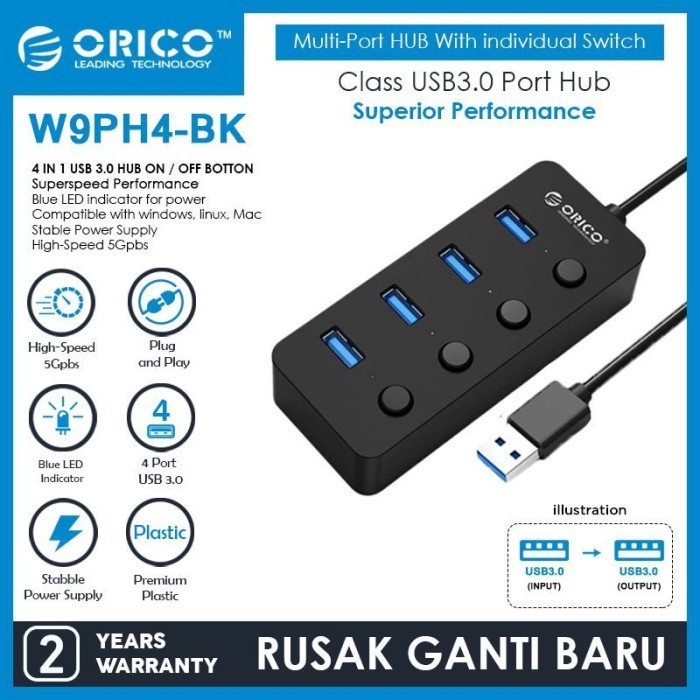 ORICO W9PH4 4-Port Portable USB 3.0 HUB - ORIGINAL