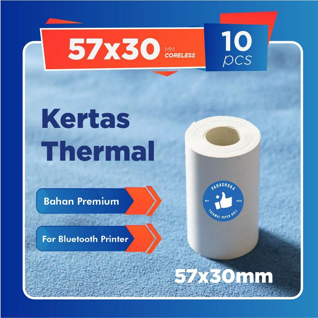 

[10 Pcs] Kertas Thermal 57x30 mm - Struk Kasir EDC Paper Roll