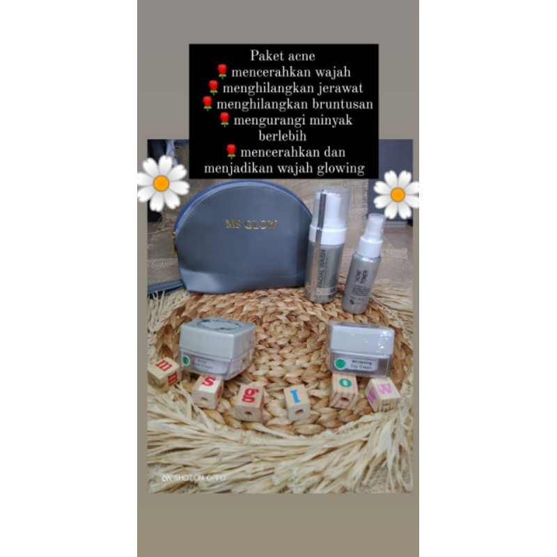 MSGLOW paket wajah original official acne skincare BPOM