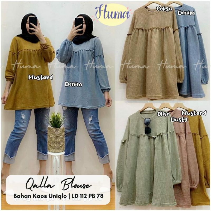 Qalla blouse kaos uniqlo jumbo ld 112 xl