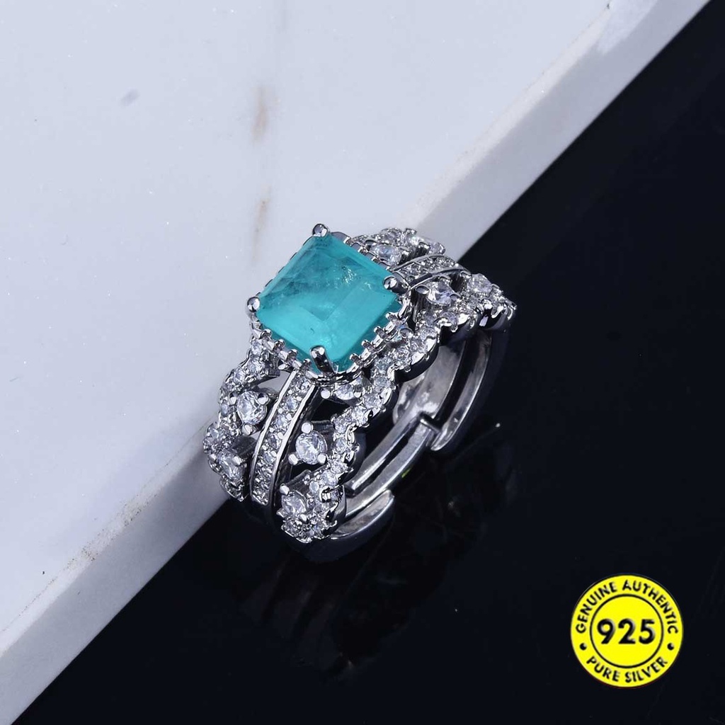 Cincin Open Ring Adjustable Hias Batu Permata Imitasi Mewah Multi Warna Untuk Wanita