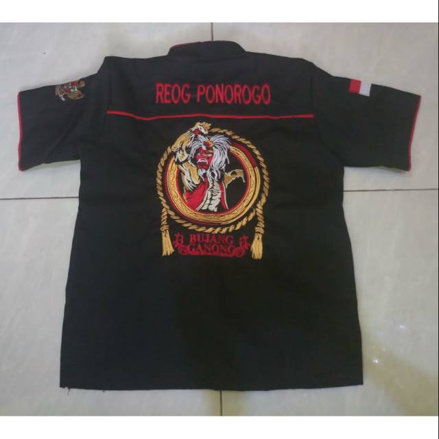 KEMEJA / HEM BORDIR REOG MOTIF BUJANG GANONG (ANAK)
