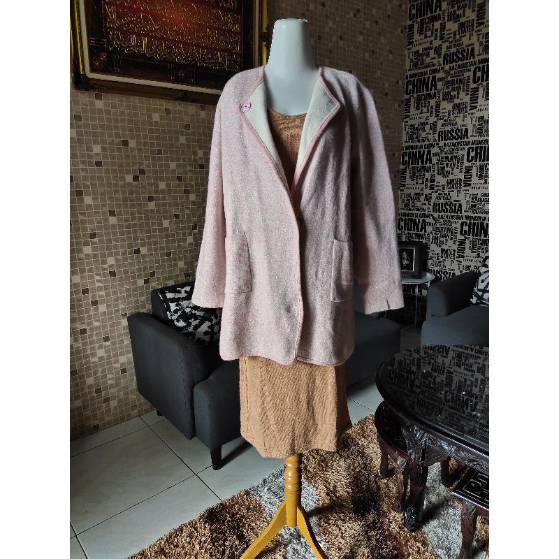Coat Rajut Baby Pink Super Cantik Brand by SJ Wani