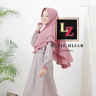 ELZIE HIJAB | KERUDUNG JILBAB KHIMAR SYAR'I INSTAN DUA LAYER PET