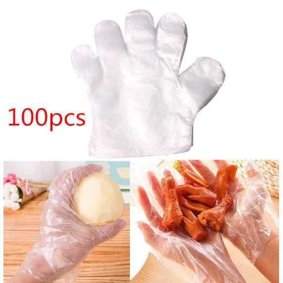 Sarung Tangan Plastik Sekali Pakai 100 PCS Disposable Gloves