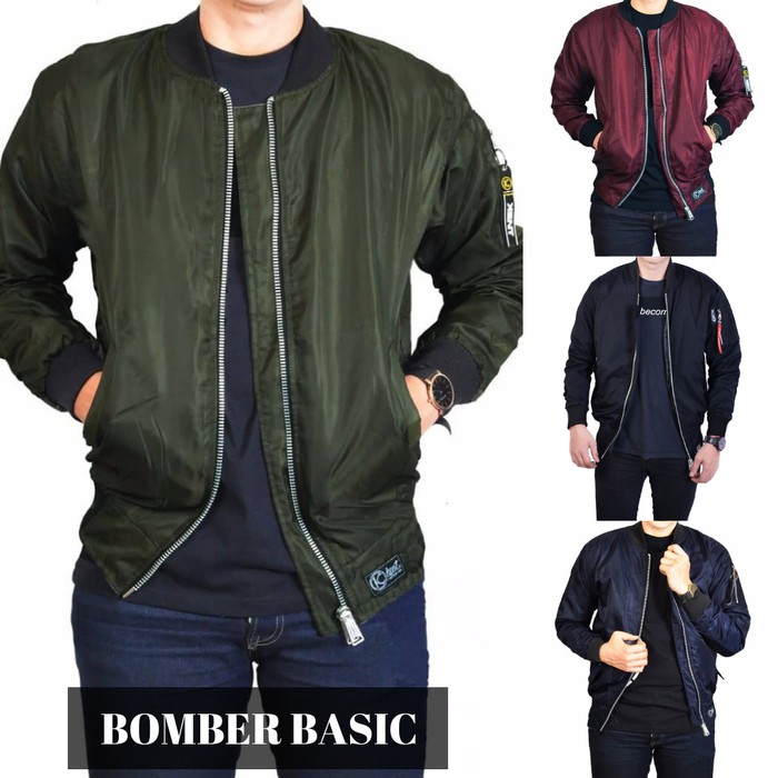 Jaket bomber pria kent full patch hijau green army original - Bomber Retro- M