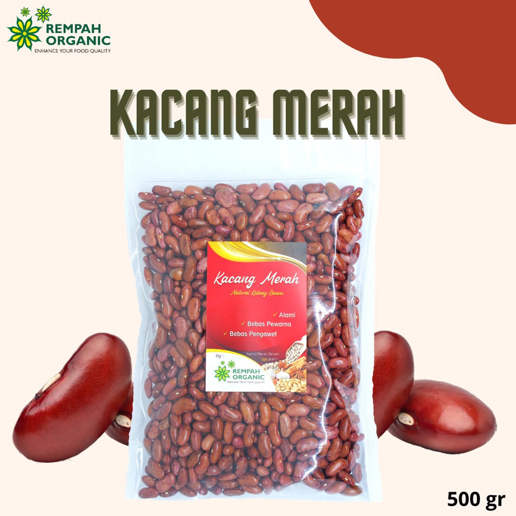 

Rempah Organic - Natural Kidney Beans / Kacang Merah / Kacang Jogo 500 Gram