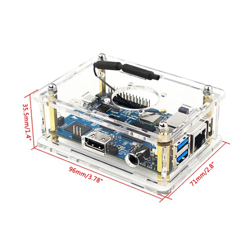 Btsg Heatsink Untuk Case Untuk Orange Pi 3lts Akrilik Enclouse Kotak Bening Untuk Shell DIY Dengan Pendingin Tenang Kipas Heatsink Kit