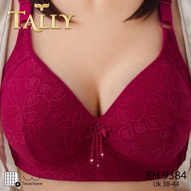 TALLY BRA BH JUMBO 9384 | TANPA KAWAT | CUP C | BUSA SANGAT TIPIS | SIZE 38 - 44