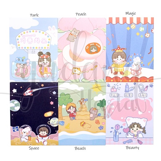 Memo Play Time Memopad Bermain Astronot Lucu DIY Scrapbook GH 301126