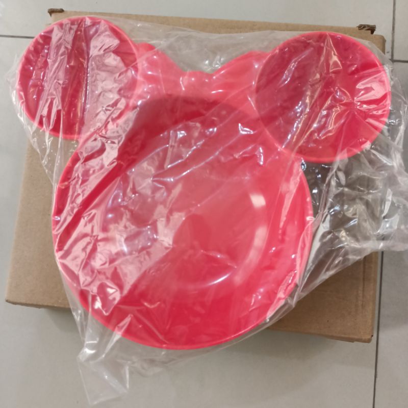 Mangkok melamin kepala minnie mouse pink