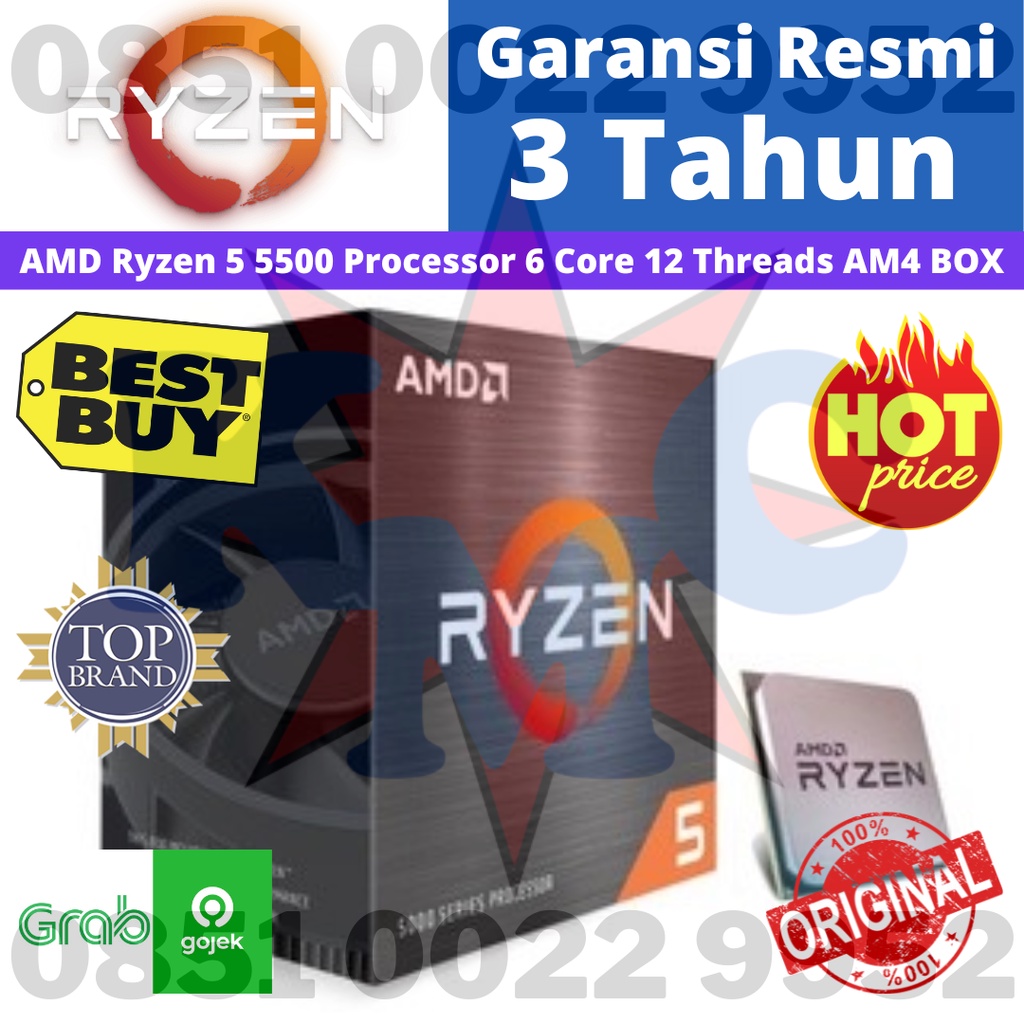 AMD Ryzen 5 5500 Processor 6 Core 12 Threads AM4 BOX