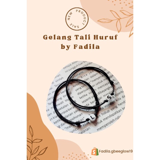 COD- GELANG TALI HURUF/ Gelang hitam/ Gelang inisial/ Gelang huruf