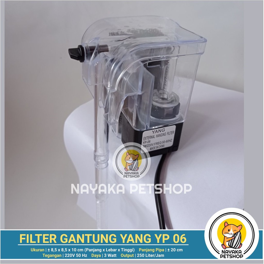 Yang YP 06 Filter Gantung Aquarium Filter Hanging Hang On Saringan Air Aquascape Mini