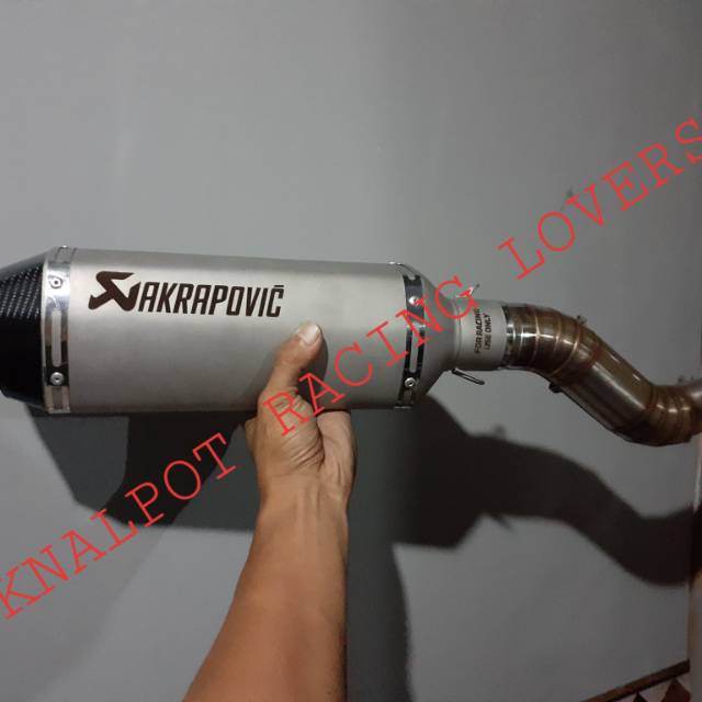 Knalpot akrapovic ujung karbon titanium sanblas