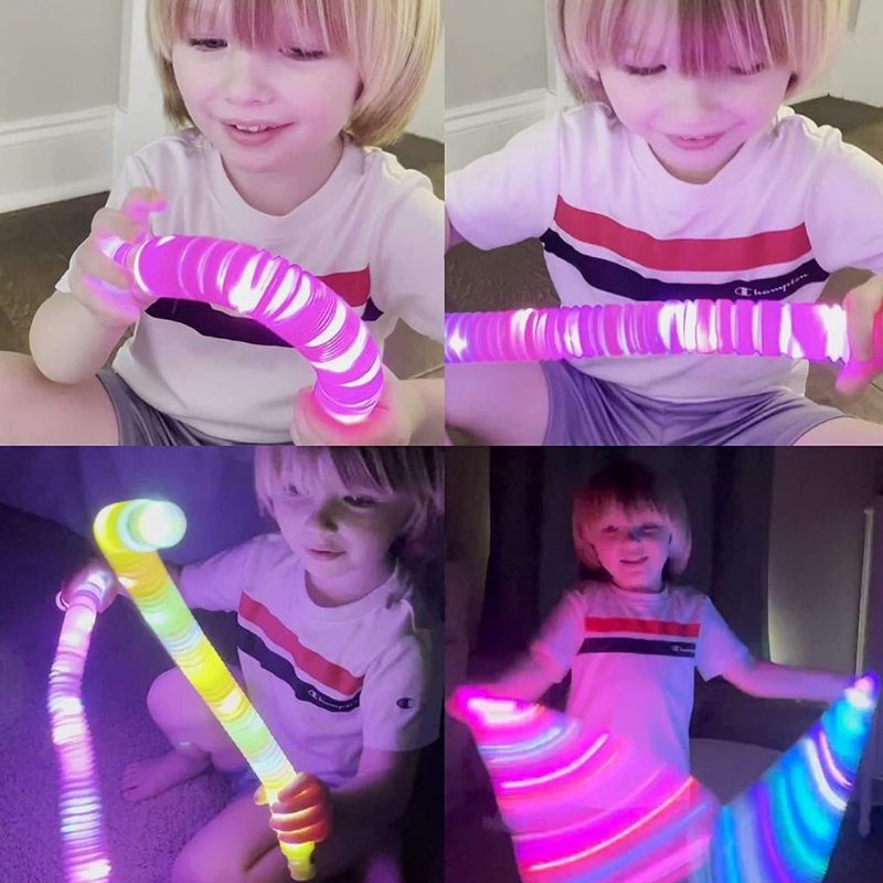 Mainan Anak Pop Light Pop Tubes Pop Pipes LED Mainan Anak Edukasi Fidget Sensory Light Up Toys