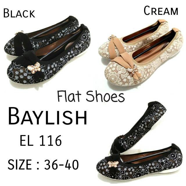 SEPATU FLAT SHOES WOMAN BROKAT BAYLISH EL 116 MURAH