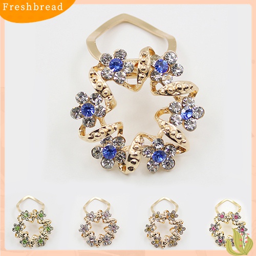 [ TERLARIS]Lady Girl Luxury Elegant Rhinestone Flower Garland Scarf Clip Brooch Pin Jewelry