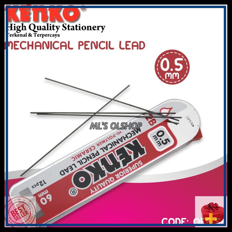 

ISI PENSIL MEKANIK KENKO PL-05 PENCIL LEAD 0.5 MM 2B 12PCS YST248