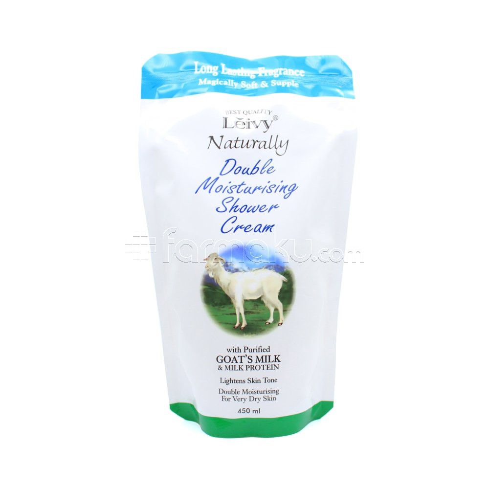 Leivy Shower Cream 450ml Sabun Kambing Refill