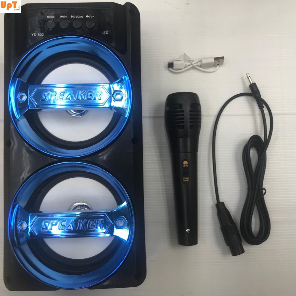 Speaker bluetooth 802 portable karaoke FREE MIC Portable LED Briliant Bluetooth Speaker