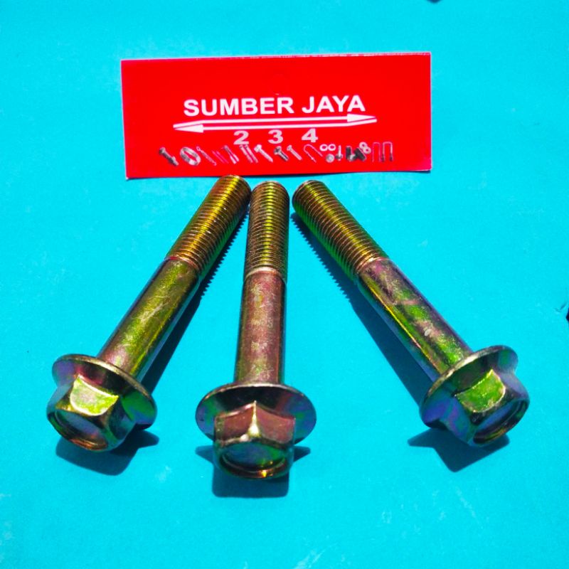 flangebolt m10 x 65 kuning / flangebold 10 x 65 TERMURAH