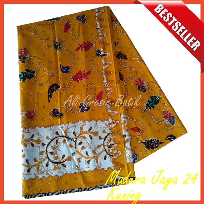 Kain Batik Pekalongan Primisima Halus Madura Jaya 24 Kuning Unggul Jaya