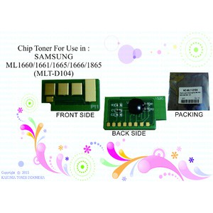 Chip Toner For Use in SAMSUNG ML1660 1661 1665 1666 1865 (MLT-D104)