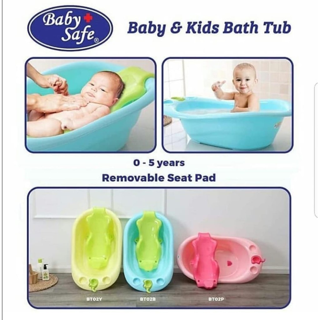 BABY SAFE BATHTUB WITH SEAT PAD