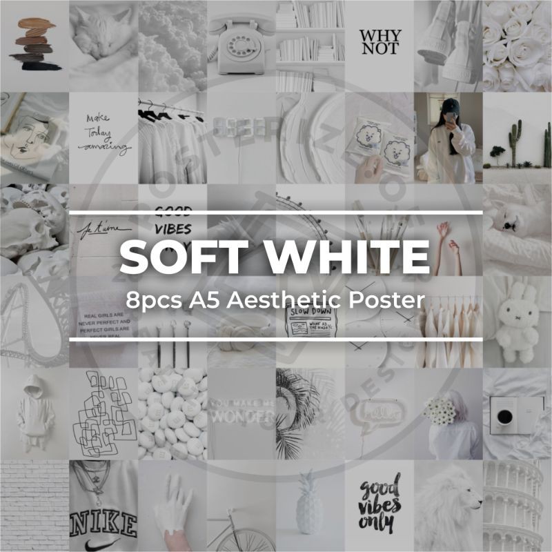 

POSTER AESTHETIC SOFT WHITE UKURAN A5(8 PCS)