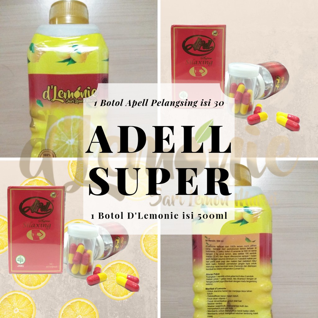Paket Adel Super Pelangsing Herbal Terbukti Efektif Paket Adell D'Lemonie Apell Super