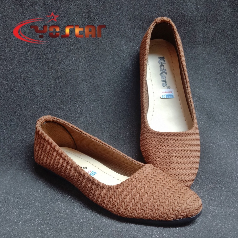 COD Sepatu Flatshoes Kikers Wanita Sandal flat Wanita Kickers Rajut Sepatu wanita terlaris