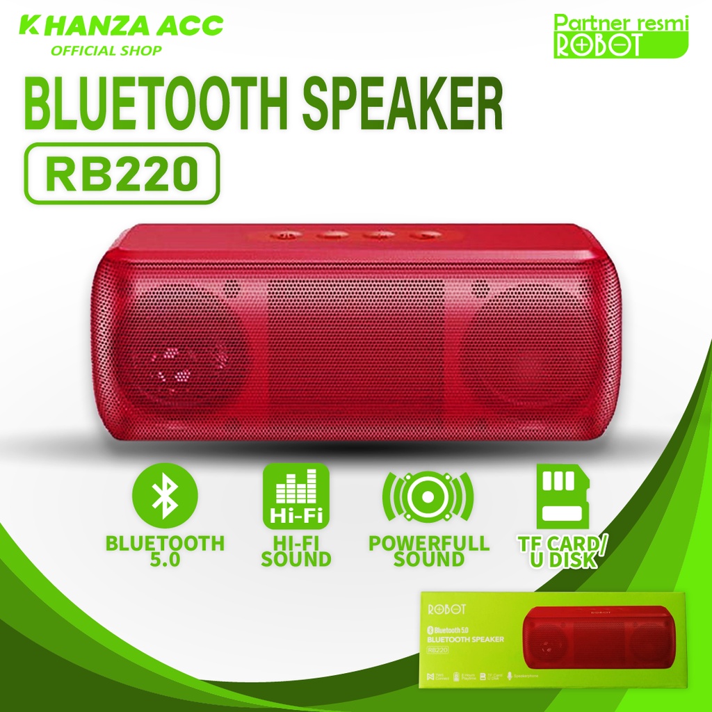 KHANZAACC ROBOT RB220 Speaker Bluetooth 5.0 Powerfull Hi-Fi Sound Quality Portable