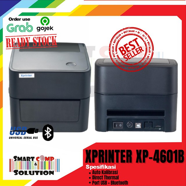 Printer Barcode XPrinter XP460BT / D4601 / D4601BT USB Bluetooth Thermal Label RESI Alamat